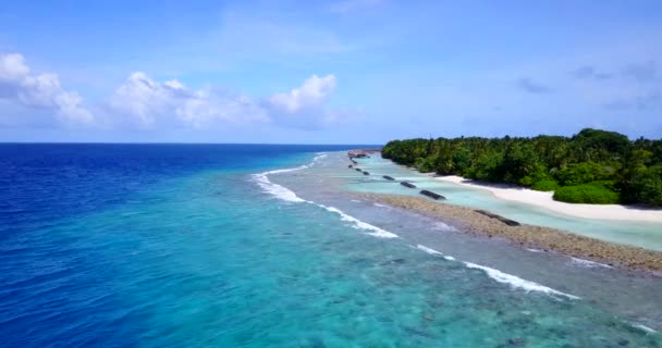Tropikalna Wyspa Falochronami Dookoła Wakacje Bali Indonezja — Wideo stockowe