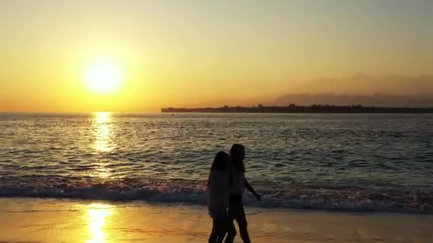 Schöne Junge Frauen Tropischen Strand — Stockvideo