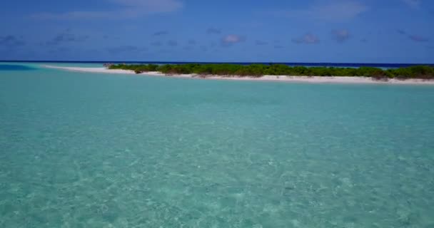 Paradiesische Grüne Insel Türkisfarbenen Meer Sommerurlaub Auf Bahama Karibik — Stockvideo