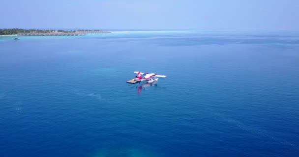 Υδροπλάνο Στο Πάντον Στη Θάλασσα Εξωτικό Καλοκαιρινό Ταξίδι Στο Μπαλί — Αρχείο Βίντεο
