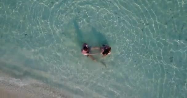 热带海滩上快乐浪漫的夫妻 — 图库视频影像