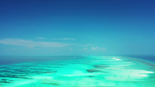 Tanduk Pirus Dengan Cakrawala Kabur Musim Panas Adegan Bahama Karibia — Stok Video