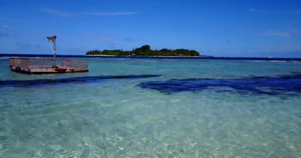 Overdag Zee Met Drijvend Panton Tropische Vakantie Bahama Caribisch Gebied — Stockvideo