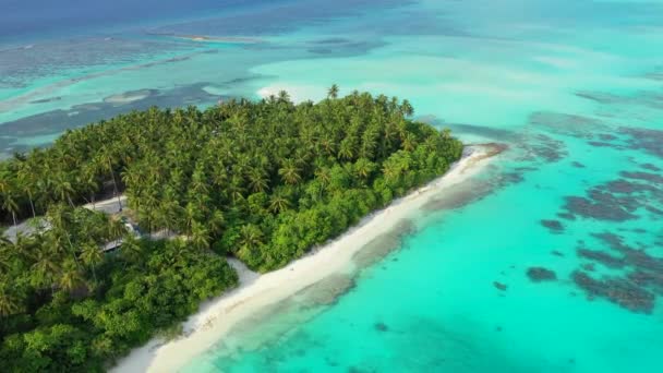 Bovenaanzicht Groen Eiland Met Groene Bomen Landschap Van Seychellen Oost — Stockvideo