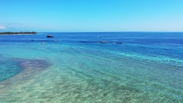 昼間は日当たりの良い海辺エリア ドミニカ共和国 カリブ海の夏の熱帯の風景 — ストック動画