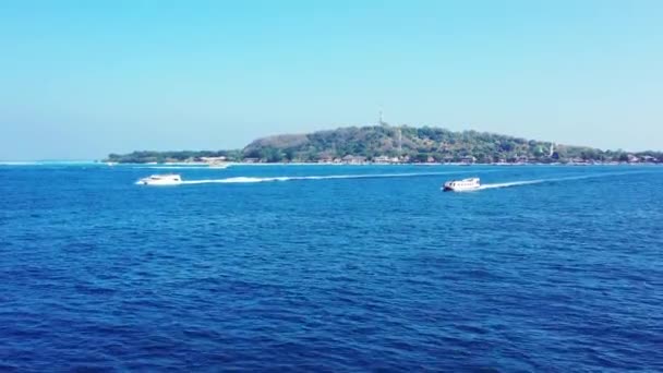 Seascape Con Barcos Fondo Isla Exótico Viaje Verano Bali Indonesia — Vídeo de stock