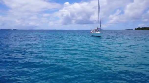 Piccole Barche Con Paesaggio Marino Vista Panoramica Sul Mare Bali — Video Stock