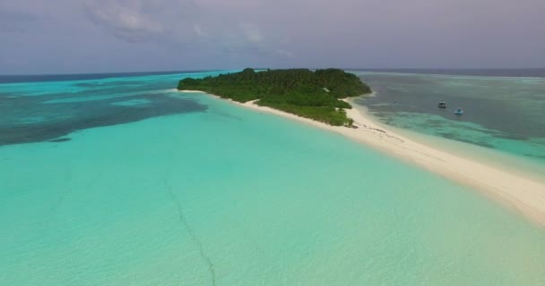 Eiland Met Zandpad Groene Zee Natuur Scene Van Jamaica Caribisch — Stockvideo