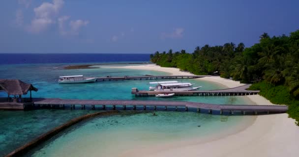 Sunny Island Docked Boats Nature Bali Indonesia — Stock Video