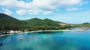 Havadan bakıldığında deniz manzarası. Bahamalar cennet sahnesi, Karayipler. 
