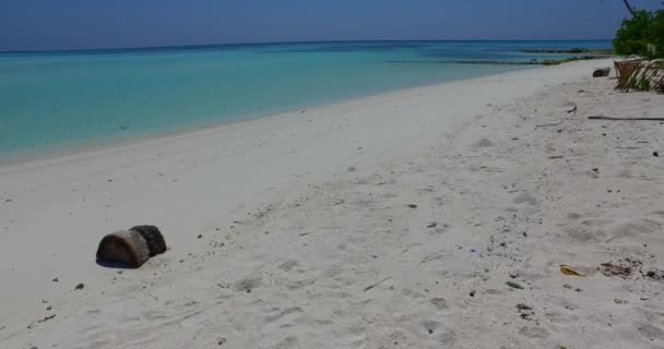 Εξωτική Παραλία Λευκή Άμμο Και Τυρκουάζ Θάλασσα Τροπικές Διακοπές Στη — Αρχείο Βίντεο