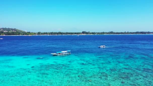 Bord Mer Animé Avec Des Bateaux Fond Île Vacances Été — Video