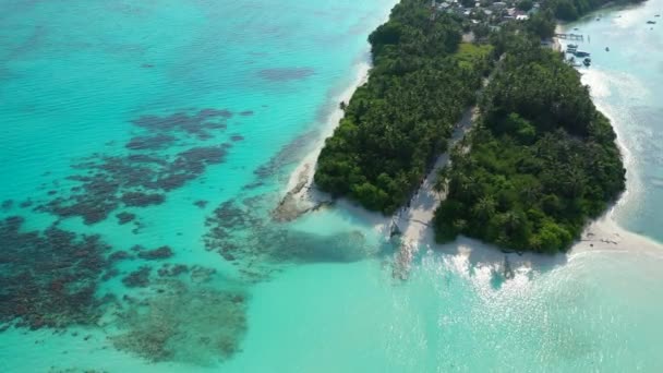 Turkusowa Wyspa Brzegowa Tropikalna Scena Bali Indonezja — Wideo stockowe