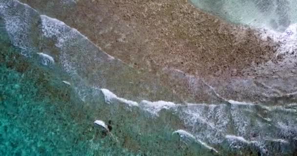 Eau Mer Arrachée Vue Depuis Drone Paysage Marin Été Bali — Video