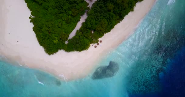 Prachtige Zeegezicht Met Blauw Turquoise Water Tropisch Eiland Malediven — Stockvideo
