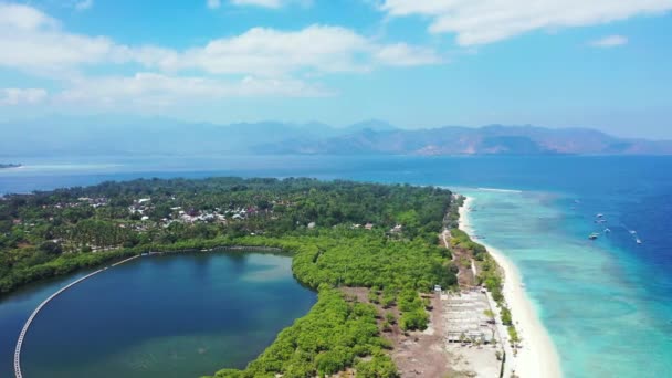 Helder Zomerresort Van Bovenaf Bekeken Geweldige Natuur Van Dominicaanse Republiek — Stockvideo