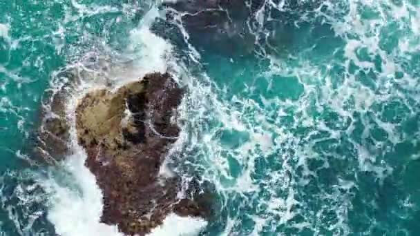 바닥에 바위들 발리에서의 바다의 — 비디오