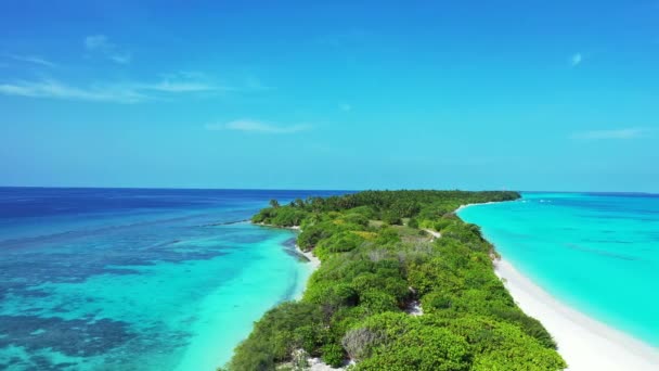 Exotische Natuur Van Bahama Caribisch Gebied Groene Eilanden Met Turquoise — Stockvideo