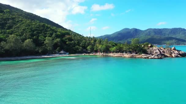 Scena Marina Dell Isola Acque Turchesi Natura Tropicale Delle Bahamas — Video Stock