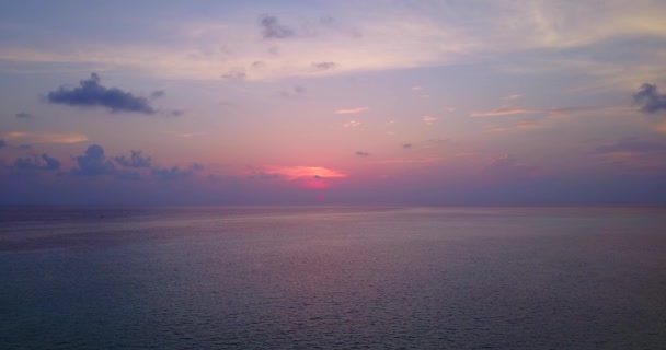 Drammatico Suset Mare Nei Colori Rosa Viola Scena Della Natura — Video Stock