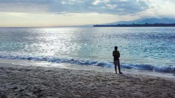 Halászat Homokos Strandon Barbados Szigetén — Stock videók