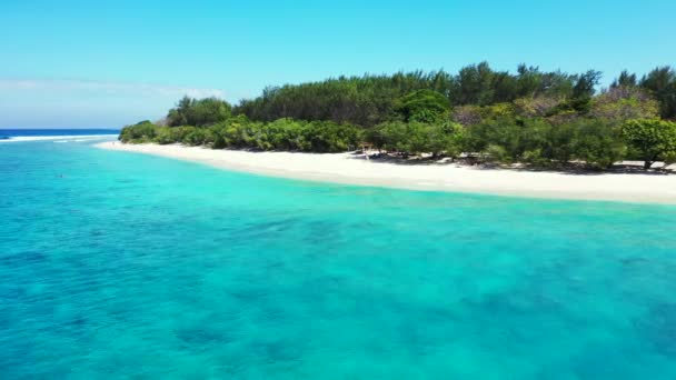 Tropical Green Island Bright Turquoise Sea Exótica Escena Natural Bali — Vídeo de stock