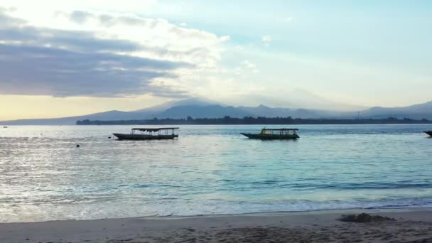 Tramonto Riva Mare Colori Tenui Relax Bali — Video Stock