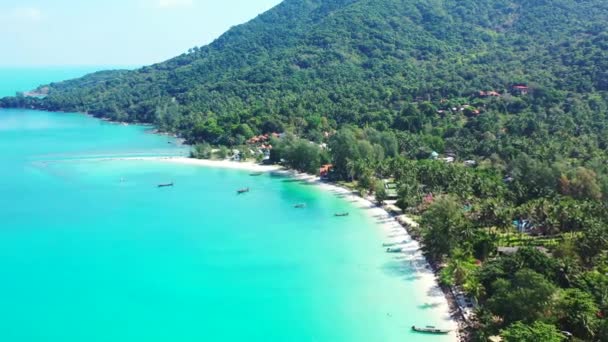 Lagune Des Montagnes Vertes Vue Aérienne Scène Nature Exotique Bali — Video