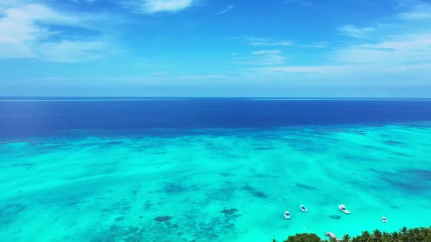 Яркий Морской Пейзаж Синего Бирюзового Цветов Экзотическая Природная Сцена Бали — стоковое видео