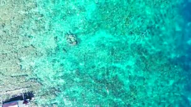 Κυανή Επιφάνεια Της Θάλασσας Φυσικό Υπόβαθρο Θαλάσσια Χαλάρωση Στο Μπαλί — Αρχείο Βίντεο