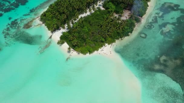 Воздушный Вид Красивый Остров Летнее Время Суток Каникулы Сейшелах Восточная — стоковое видео