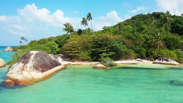 Türkisfarbene Insel Rande Des Meeres Tropische Szenerie Auf Bali Indonesien — Stockvideo