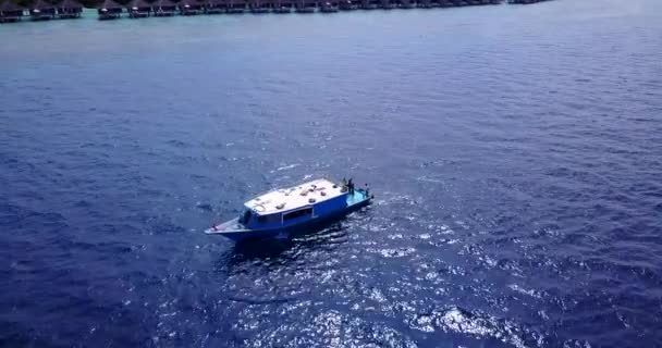 Yacht Drifting Blue Sea Journey Bora Bora French Polynesia — Stock Video