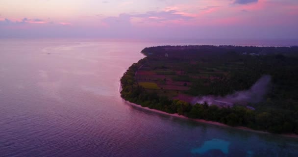Pôr Sol Rosa Brilhante Mar Cena Natureza Tropical Jamaica Caribe — Vídeo de Stock