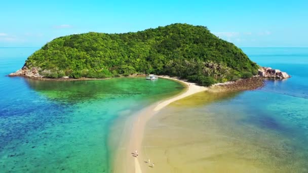 Ścieżka Piaskowa Prowadząca Części Wyspy Zielonym Klifem Tropikalna Podróż Bali — Wideo stockowe