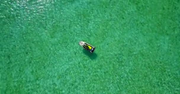 Краєвид Туристичну Їзду Водяному Скутері Літня Відпустка Мальдівах — стокове відео