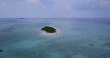 Sakin deniz manzarasının tadını çıkarıyorum. Dominik Cumhuriyeti, Karayipler 'in egzotik doğası. 