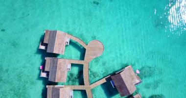 Bora Bora 'nın egzotik doğası, Fransız Polinezyası. 