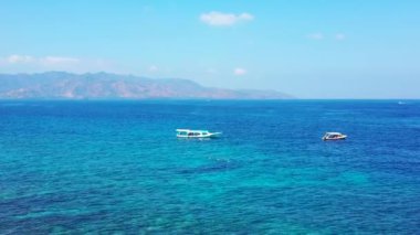 Gündüz deniz manzarası. Endonezya, Bali 'deki Doğa Manzarası.  