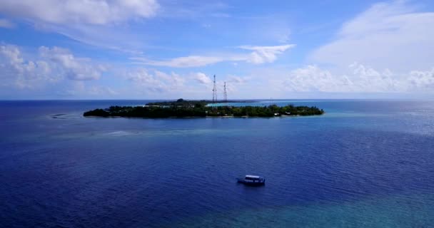Jacht Bewegt Sich Blauen Meer Sommerentspannung Auf Den Malediven Südasien — Stockvideo