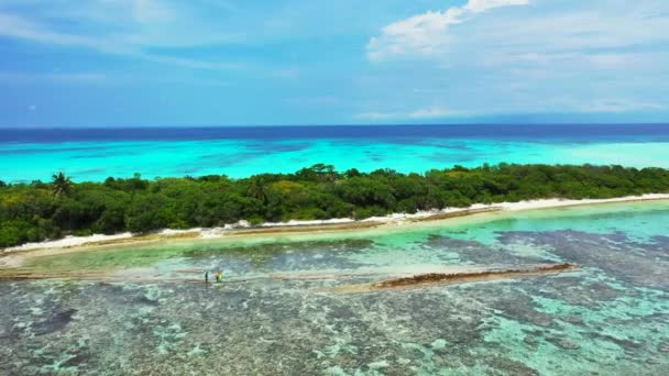 Acalme Ilha Tropical Durante Dia Natureza Exótica República Dominicana Caribe — Vídeo de Stock