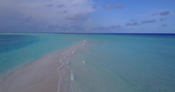 Ilha Solitária Exótica Com Areia Branca Mar Azul Turquesa Claro — Vídeo de Stock