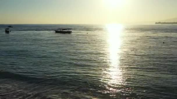 Vista Sul Tramonto Sul Mare Paesaggio Naturale Bali Indonesia — Video Stock