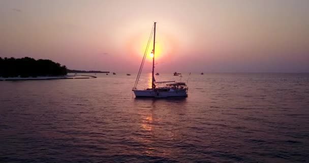 Kolorowy Zachód Słońca Nad Morzem Egzotyczna Podróż Barbados Karaiby — Wideo stockowe