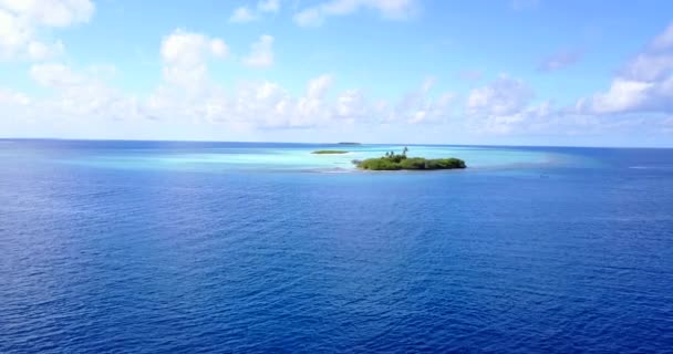 Overdag Langs Blauwe Zee Zomer Landschap Van Malediven — Stockvideo