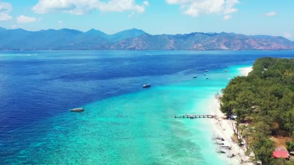 Vista Aerea Incredibile Isola Mare Turchese Vacanza Alle Maldive Asia — Video Stock