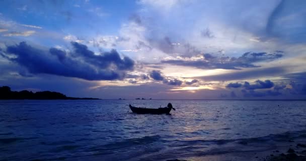 Kolorowe Wybrzeże Zachodzie Słońca Egzotyczna Podróż Barbados Karaiby — Wideo stockowe