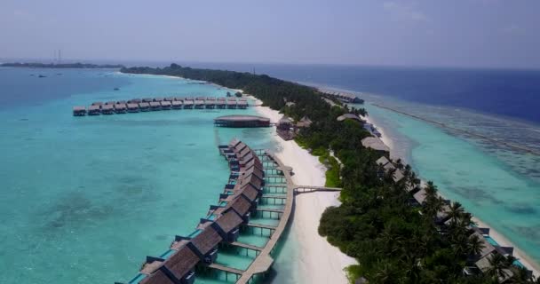 Bungalow Legno Lungo Isola Tropicale Paesaggio Esotico Delle Hawaii Stati — Video Stock