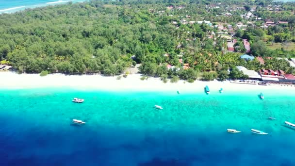 Turkusowe Wybrzeże Wyspie Stopni Widok Morze Malownicze Bali — Wideo stockowe