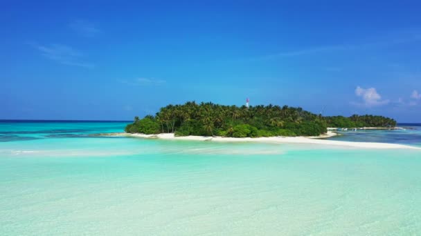 Paisagem Aérea Drones Com Ilha Azul Verde Viagem Exótica Para — Vídeo de Stock